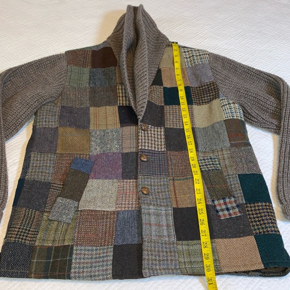 Orvis Multicolor Patchwork Shawl Collar Jacket - image 8